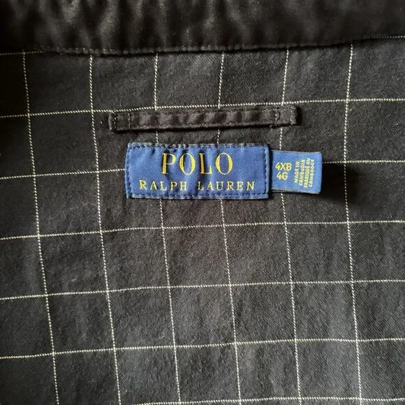 Vtg Polo Ralph Lauren Jacket Men 4XL Black Herrington Plaid Full Zip Golf Bomber - Picture 8 of 16